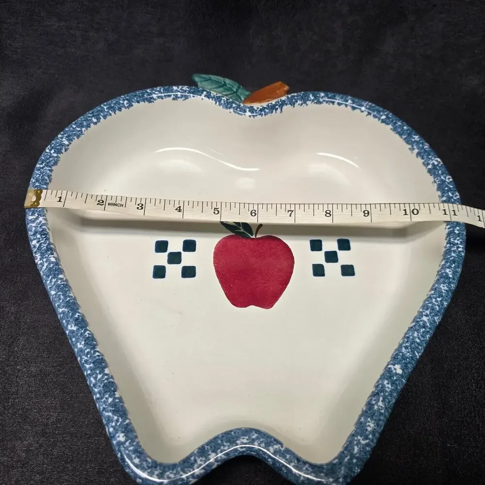 Chaparral Pottery U.S.A. Ceramic Stoneware Apple Shaped Baking / Serving Dish